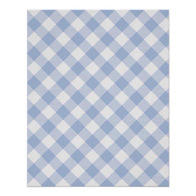 Light Blue Gingham Pattern Classic Chequered Print (Front)