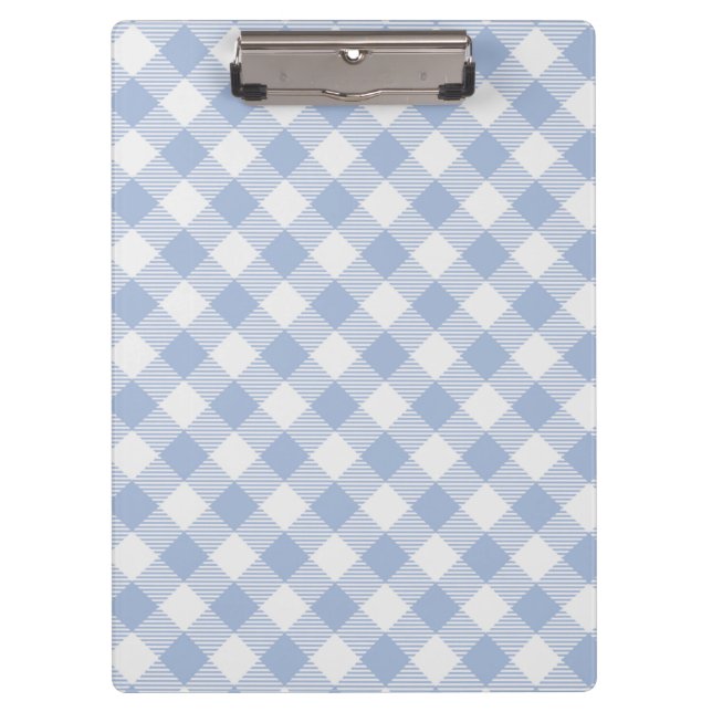 Light Blue Gingham Pattern Classic Chequered Print Clipboard (Front)