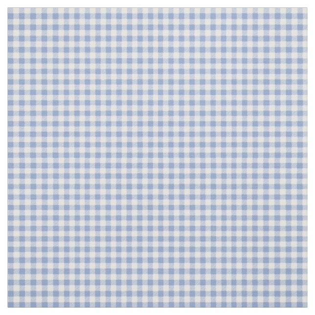 Light Blue Gingham Pattern Classic Chequered Print Fabric (Swatch)