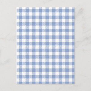 Light Blue Gingham Pattern Classic Chequered Print Postcard