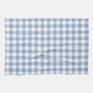 Light Blue Gingham Pattern Classic Chequered Print Tea Towel