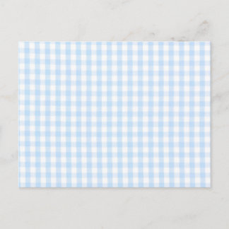 Light blue gingham pattern postcard