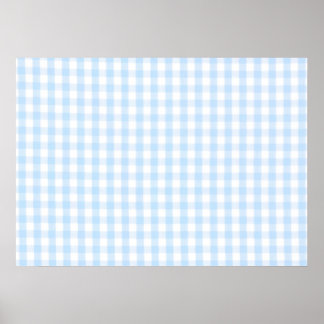 Light blue gingham pattern poster