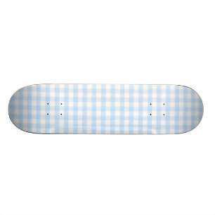 Light blue gingham pattern skateboard