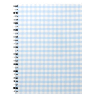 Light blue gingham pattern spiral notebook