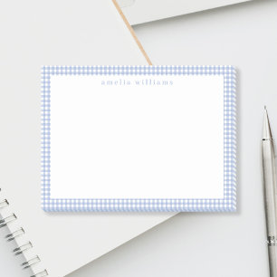 Light Blue Gingham Plaid Post-it Notes