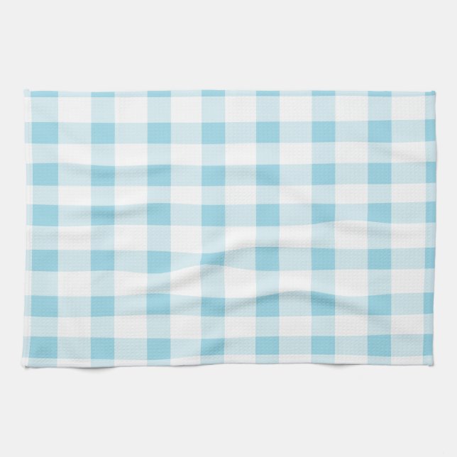 Light Blue Gingham Tea Towel (Horizontal)