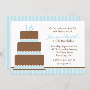 Light Blue Girls Birthday Party Invitation