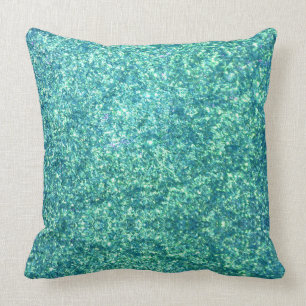 Light blue glitter pillow