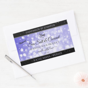 Light Blue Glitter Product Packaging Logo Labels