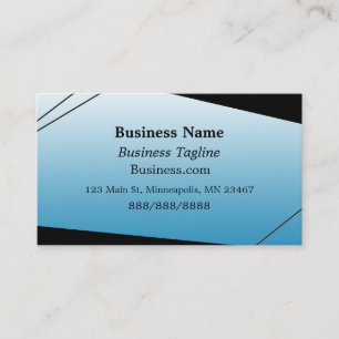 Light Blue Gradient and Black Abstract Business Card