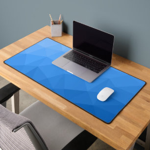 Light blue gradient geometric mesh pattern desk mat