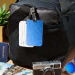 Light blue gradient geometric mesh pattern luggage tag<br><div class="desc">Cool ombre gradient geometric mesh patterned luggage bag tag,  unique accessory for travelling.  
Triangle geometric mesh with light dark blue ombre gradient.</div>