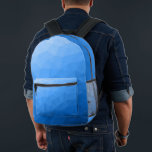 Light blue Gradient Geometric Mesh Pattern Printed Backpack<br><div class="desc">Light blue Gradient Geometric Mesh Pattern Printed Backpack. Cool fashion accessory bag for everyone. Blue Triangle geometric mesh with light to dark ombre gradient design.</div>