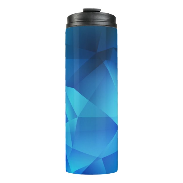Light BLUE gradient triangles template. Creative i Thermal Tumbler (Front)