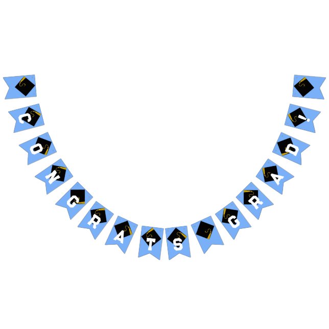 Light Blue Graduation Party Congrats Decoration Bunting (All)