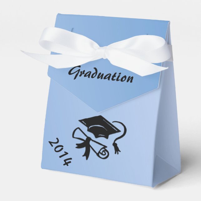 Light Blue Graduation Personalised Favour Box (Front Side)