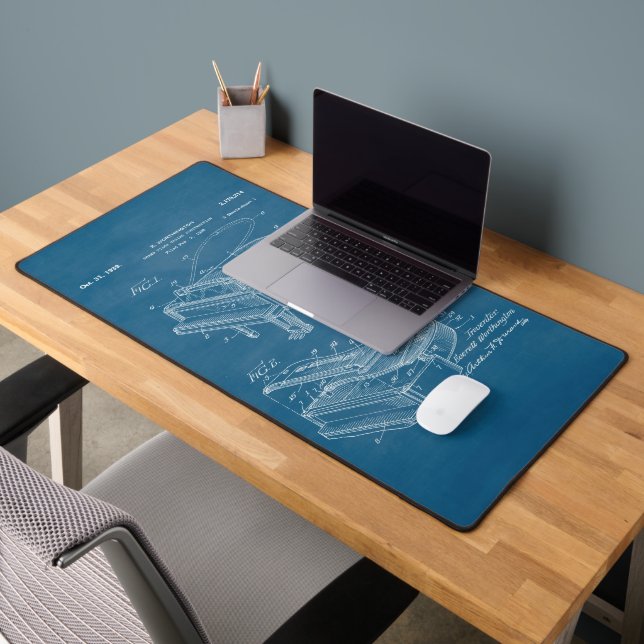 Light Blue | Grand Piano Patent Desktop Mat (Office 2)