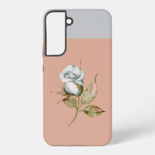 Light Blue Gray Single Rose Flower S21 Phone Case