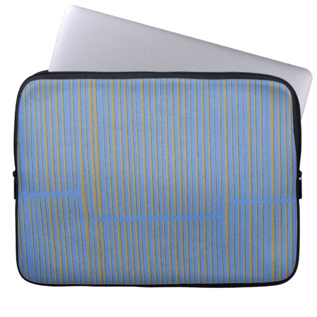 Light Blue Green Cool Cute Modern Unique Laptop Sleeve (Front)