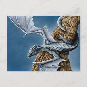 Light Blue Grey Dragon Postcard