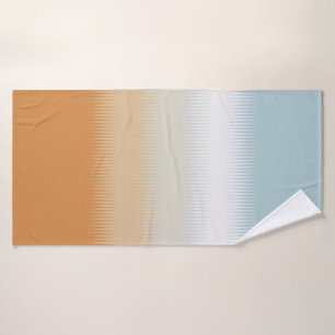 Light Blue Grey Grey Rust Orange Bath Towel Set