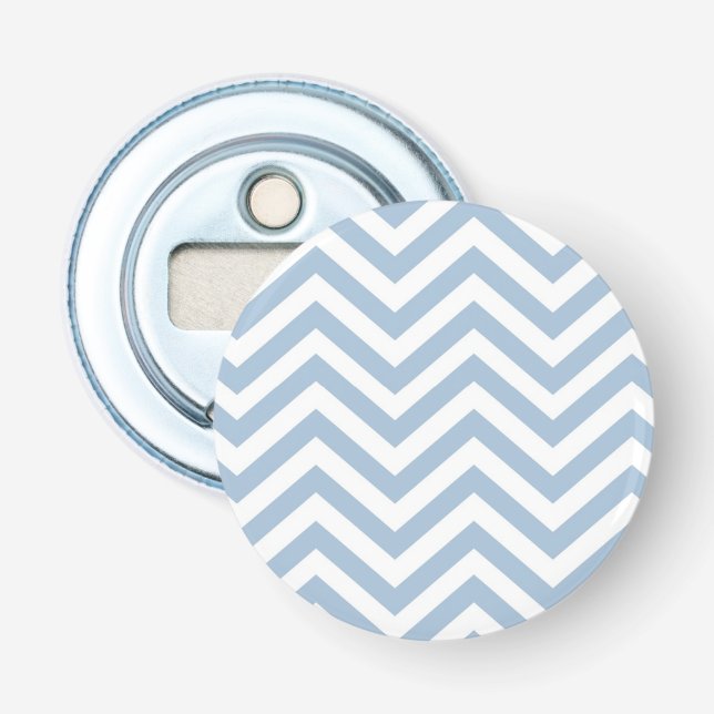 Light Blue Grunge Textured Chevron Bottle Opener (Front)
