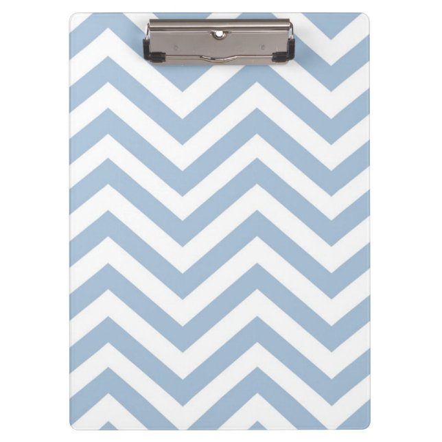 Light Blue Grunge Textured Chevron Clipboard (Front)