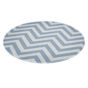 Light Blue Grunge Textured Chevron Cutting Board