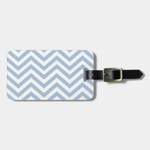 Light Blue Grunge Textured Chevron Luggage Tag