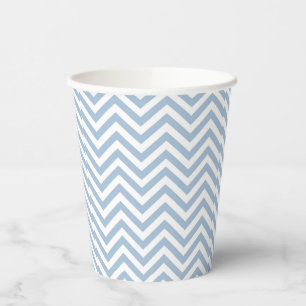 Light Blue Grunge Textured Chevron Paper Cups