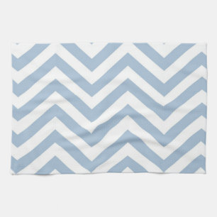 Light Blue Grunge Textured Chevron Tea Towel