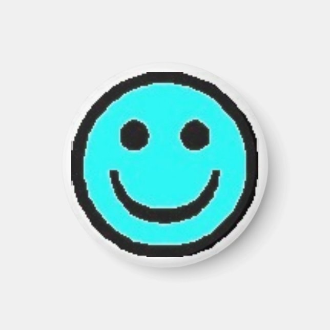 Light Blue Happy Face Magnet (Front)