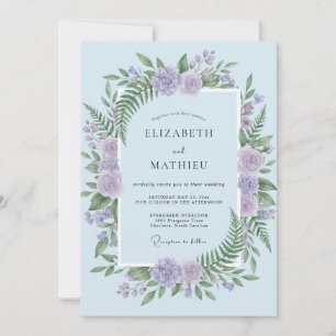 Light Blue Harmonious Woodland Wedding Invitation