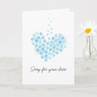 Light Blue Heart Paw Print Pet Loss Sympathy