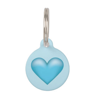 Light Blue Heart With Pet's Name And Phone Number Pet Tag
