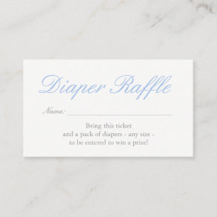 Light Blue Hearts Diaper Raffle Card