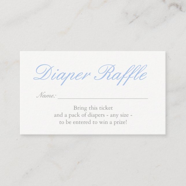Light Blue Hearts Diaper Raffle Card (Front)