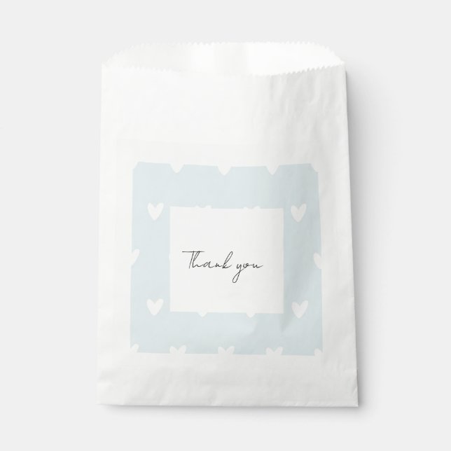 Light blue hearts favor bag  (Front)