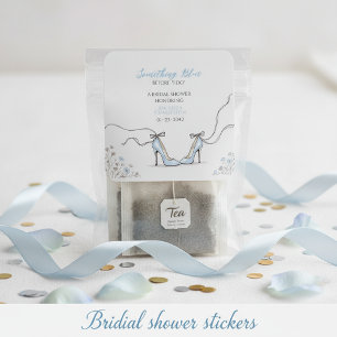 Light Blue Heels Bridal Shower Square Sticker