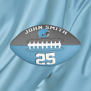 Light Blue Helmet Grey Blue•Custom Football