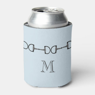 Light Blue Horse Bit Monogram Can Cooler
