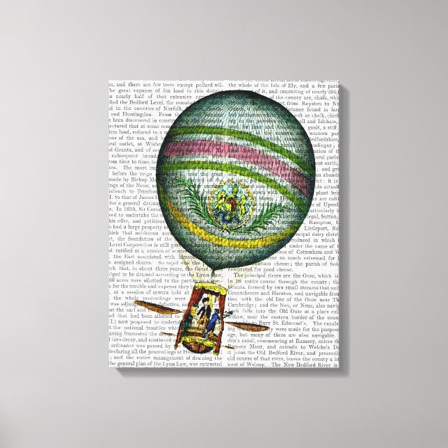 Light Blue Hot Air Balloon Canvas Print (Front)