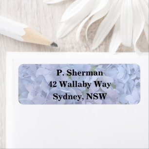 Light Blue Hydrangea Return Address Label