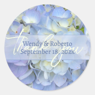 Light Blue Hydrangea Wedding Favour Labels