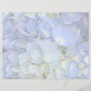 Light Blue Hydrangea Wedding Program Blank Paper