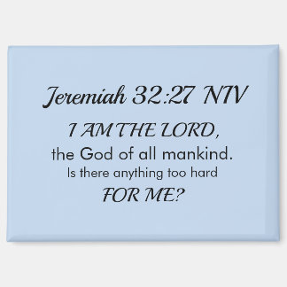 Light Blue Inspirational Bible Verse Power of God Magnet