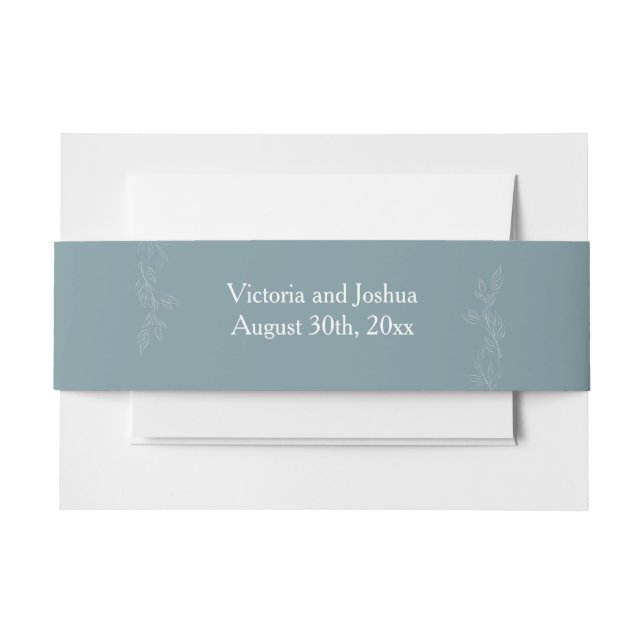 Light blue invitation belly band (Front Example)