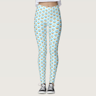 Light Blue Island Tribal Green Sea Turtles Leggings