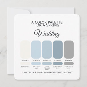 Light Blue Ivory Spring Wedding Colour Palette Car Invitation